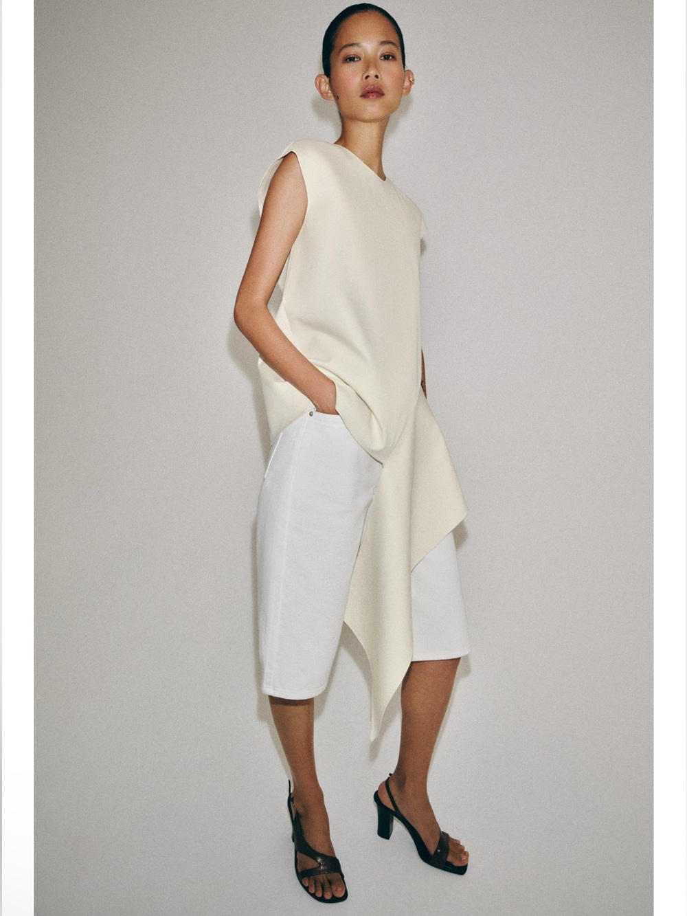ZARA ZW COLLECTION ASYMMETRIC TOP Size XS - Picture 7 of 13